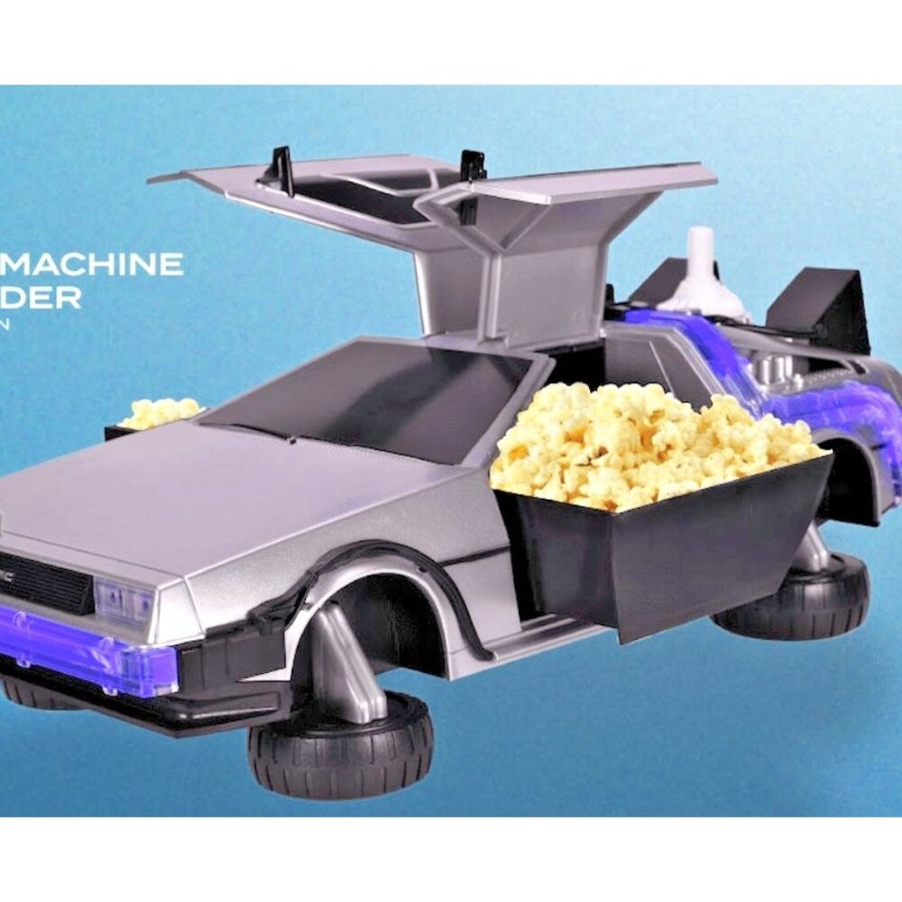 Back to Future 40th Anniv Light Up DeLorean Popcorn Bucket NIB AMC Sealed Bag